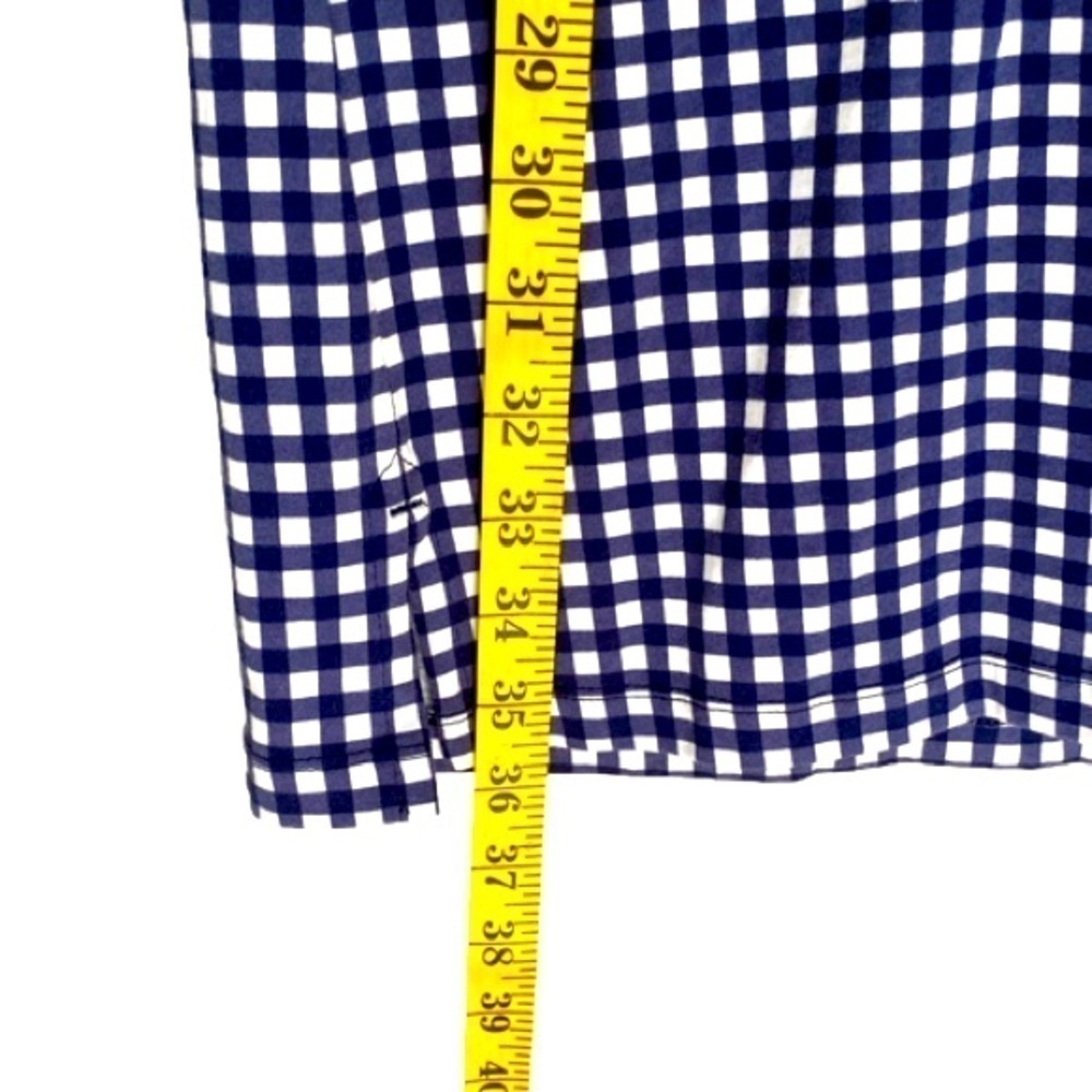 LANDS’ END Dress Draper James Sleeveless Cotton Navy White Gingham Women Size S - Picture 8 of 12